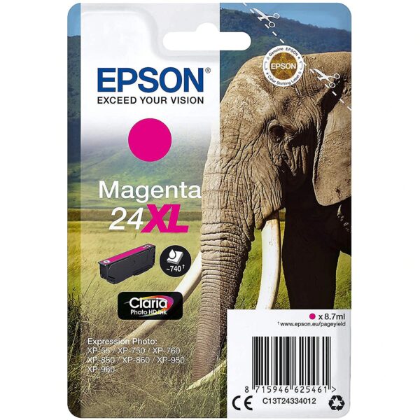 Epson Magenta Ink 24XL (C13T24334012) (Claria Photo HD) C13T24334012 8715946625461