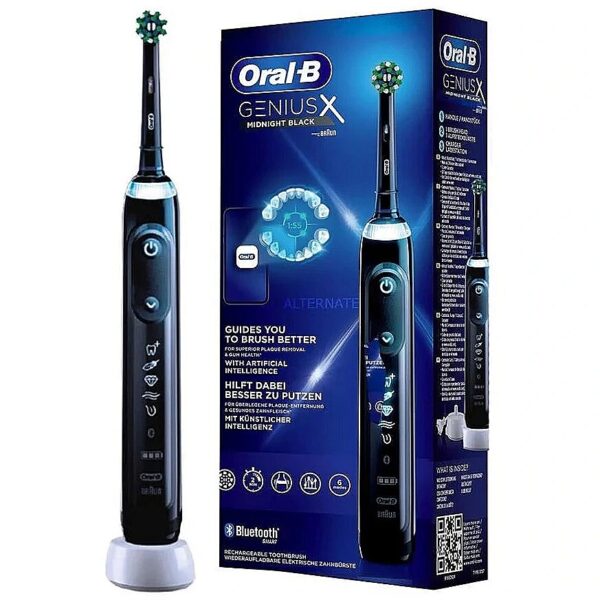 Oral-B | Electric Toothbrush | Genius X | Rechargeable | For adults | Number of brush heads included 1 | Number of teeth brushing modes 6 | Midnight Black Genius X Midnight Black 4210201396888