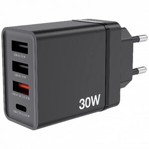 Verbatim CHR-30EU1 WALL CHARGER 30W BLK 1XUSB-C 3XUSB-A BLACK 49700 0023942497004