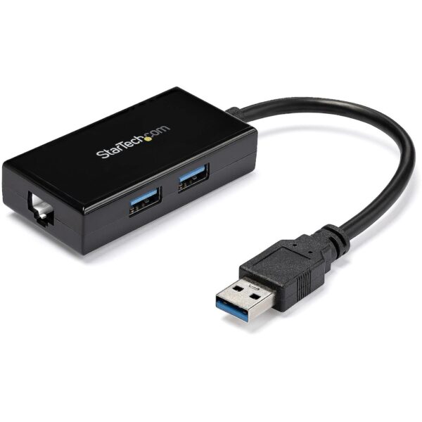 Startech USB 3.0 NETWORK ADAPTER + HUB IN USB31000S2H 0065030862400