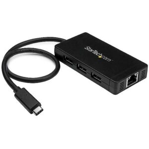 Startech 3PT USB 3.0 HUB - USB-C & GBE HOST CONNECTOR-USB TYPE-C HUB HB30C3A1GE 0065030864206