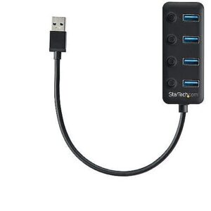 Startech 4-PORT USB 3.0 HUB WITH ON/OFF WITH INDIVIDUAL ON/OFF SWITCHES HB30A4AIB 0065030874243