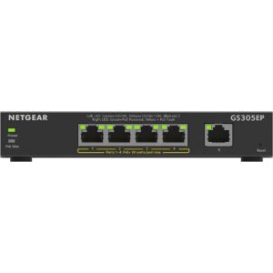 Netgear 5-PORT 1G POE+ SWITCH 62WATT SMART MGD PLUS                   IN GS305EP-100PES 0606449153149