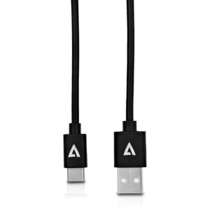 V7 USB2 A TO USB-C CABLE 2M BLACK 100PCT COPPER CONDUCTOR V7U2AC-2M-BLK-1E 0662919088762