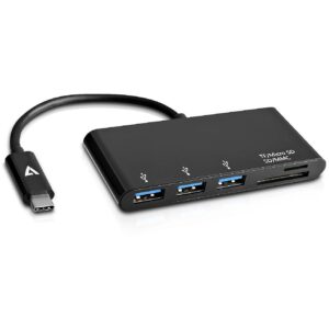 V7 USB-C TO 5IN1 HUB BLACK 3XUSB3. 1XSD 1XMICRO SD V7UC3U-HUB-BLK-1E 0662919088885