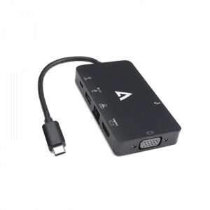 V7 BLACK USB C ADAPTERUSB C TO USB3.0 RJ45 HDMI VGA V7UC-U3CRJ45HDVG-BLK 0662919108828