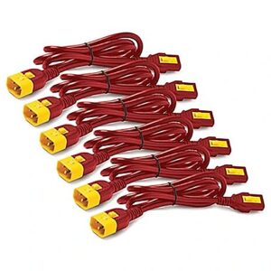 APC POWER CORD KIT (6 EA) LOCKING C13 TO C14 0.6M RED AP8702S-WWX340 0731304329473