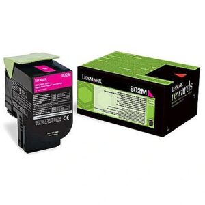 Lexmark Toner Lexmark 802M magenta | return | 1000 pgs| CX310dn / CX310n / CX410de / CX4 80C20M0 0734646475624