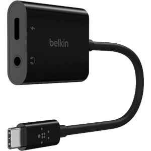 Belkin ROCKSTAR 3.5 MM JACK AUDIO AND USB-C CHARGING ADAPTER BLACK NPA004BTBK 0745883833818