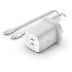 Belkin 65W DUAL USB C GAN CHARGER 2M C C 100W CABLE WCH013VF2MWH-B6 0745883844678