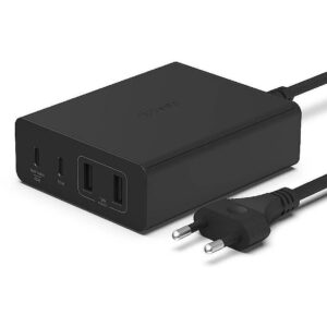 Belkin 108W 4-PORT GAN CHARGER 2X USB-C 2X USB-A WITH 2M POWER WCH010VFBK 0745883850051