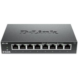 D-Link DES‑108 8-Port Fast Ethernet Unmanaged Desktop Switch DES-108/E 0790069368202