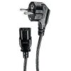 Wortmann Kabel Netz 3 pol. SchuKo -> Kleeblatt abgewinkelt  0.8m black 3809209