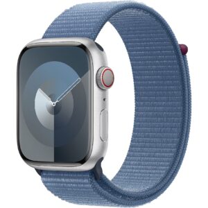 Apple Watch Series 9 GPS + Cellular 45mm Silver Aluminium Case with Winter Blue Sport Loop MRMJ3ET/A 195949024771