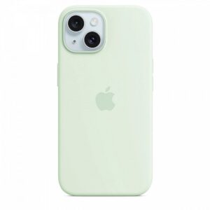 Apple Silicone Case with MagSafe for iPhone 15 - Soft Mint MWNC3ZM/A 195949505546