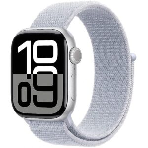 Apple Watch Series 10 GPS 42 mm Silver Aluminium Case with Blue Cloud Sport Loop MWWD3ET/A 195949553387