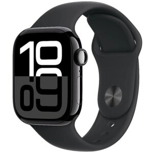 Apple Watch Series 10 GPS 42 mm Jet Black Aluminium Case with Black Sport Band - S/M MWWE3ET/A 195949553394