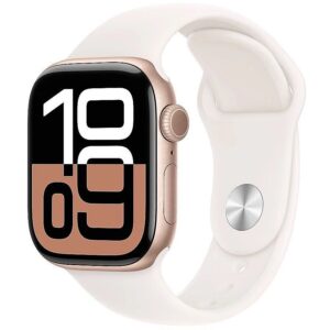 Apple Watch Series 10 GPS 42 mm Rose Gold Aluminium Case with Light Blush Sport Band - M/L MWWJ3ET/A 195949553431