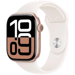 Apple Watch Series 10 GPS 46mm Rose Gold Aluminium Case | Light Blush Sport Band - S/M MWWT3ET/A 195949553516