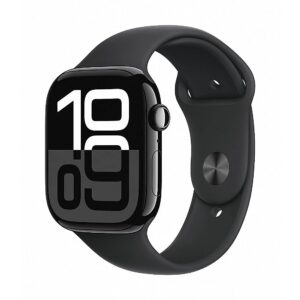 Apple Watch Series 10 GPS + Cellular 46 mm Jet Black Aluminium Case with Black Sport Band - S/M MWY33ET/A 195949553776