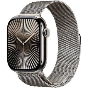 Apple Watch Series 10 GPS + Cellular 46 mm Natural Titanium Case with Natural Milanese Loop - M/L MWYC3ET/A 195949553851