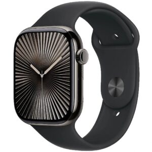 Apple Watch Series 10 GPS + Cellular 46 mm Slate Titanium Case with Black Sport Band - S/M MWYD3ET/A 195949553868