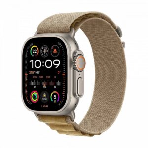 Apple Watch Ultra 2 GPS + Cellular 49 mm Natural Titanium Case with Tan Alpine Loop - Small MX4E3WB/A 195949581137