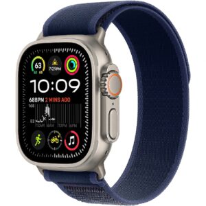 Apple Watch Ultra 2 GPS + Cellular 49mm Natural Titanium Case with Blue Trail Loop - M/L MX4L3EL/A 195949582417