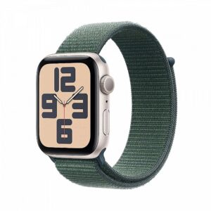 Apple Watch SE GPS 44 mm Starlight Aluminium Case with Lake Green Sport Loop MXEW3ET/A 195949646003