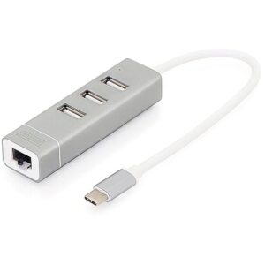 Assmann DIGITUS 3P USB 2.0 HUB + FAST ETHERNET LAN ADAPTOR TYPE C IN DA-70253 4016032385998