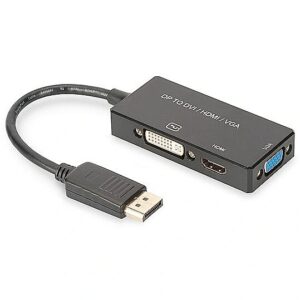 Assmann Adapter Cable Displayport 4K 30Hz / 1080p 60Hz Type DP / HDMI (UHD) + DVI-I + VGA (FHD) M / Z black 0