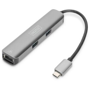 Digitus USB-C DOCK 5 PORT TYPE-C-HDMI(4K) USB-ARJ45 ADAP DA-70892 4016032472551