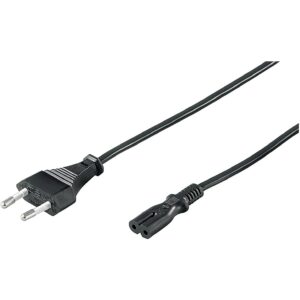 Goobay - Euros power cable 2 pin - black - 3 m 95038 4040849950384