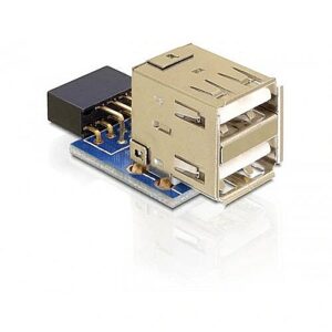 Delock USB Pinheader blue > 2x USB 2.0 blue 41825 4043619418251