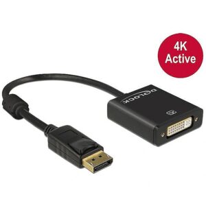 Delock Adapter Displayport 1.2 male > DVI female 4K Active black 62599 4043619625994