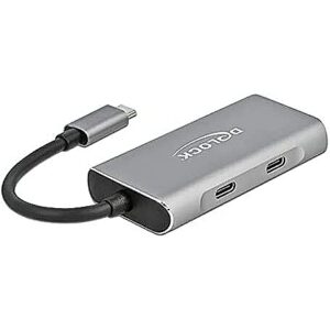 Delock external USB 3.2 hub grey - USB3.2> 2 x USB Type-A + 2 x USB Type-C 63260 4043619632602