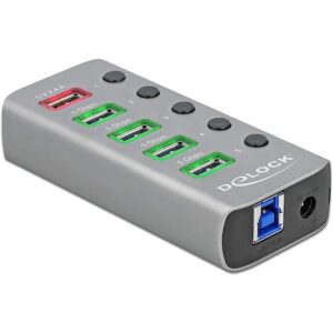 Delock USB 3.2 Gen1 Hub + 4Po + 1SLK + ST + BE - 63262 4043619632626