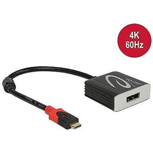 Delock Adapter USB-C =>DP (St/Bu) 15cm schw./black 63312 4043619633128