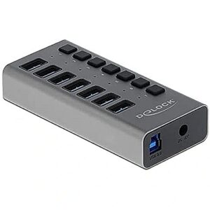 Delock Externer SuperSpeed USB Hub mit 7 Ports + Schalter 63669 4043619636693