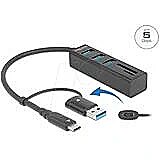 Delock 4P USB 3.2 Gen1+SD/mSD+USB-C/A - 63859 4043619638598