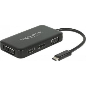 Delock C St > VGA/HDMI/DVI DP blue - black 63929 4043619639298