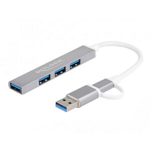 Delock 4 Port Slim USB Hub with USB Type-C or USB Type-A