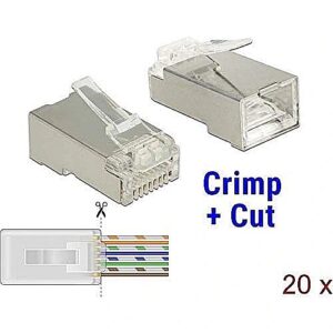 Delock RJ45 crimp + cut plug Cat.6 STP 86454 4043619864546