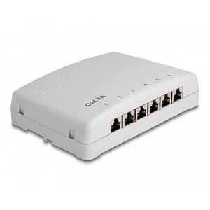 Delock Mini Desktop Patch Panel 6 Port Cat.6a (grey) 88049 4043619880492