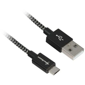 Sharkoon USB 2.0 A-B black / grey 0.5m - Aluminum + Braid 4044951026999 4044951026999