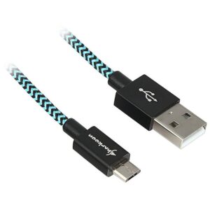 Sharkoon USB 2.0 A-B black / blue 0.5m - Aluminum + Braid 4044951027071 4044951027071