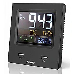 Hama Dual-USB Radio Alarm Clock with LED Colour Display and USB Charging function 186381H 4047443417121