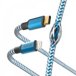 Hama Cable USB reflective c-ltg blue 201561 4047443486189