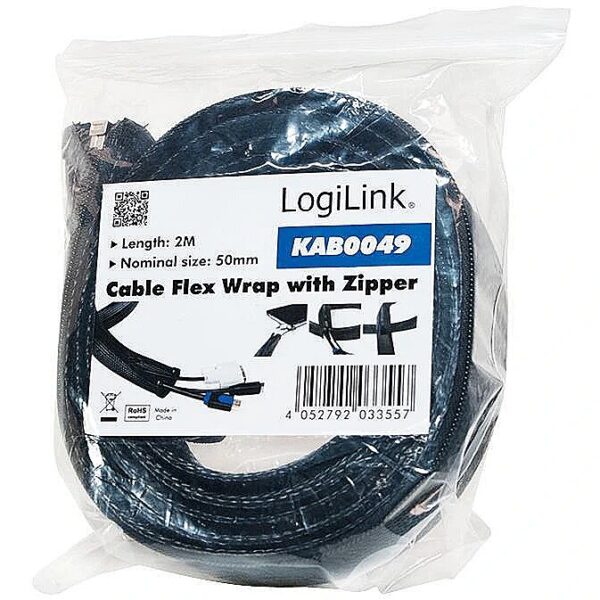 Logilink - Flexible Cable protection with Zipper 2m KAB0049 4052792033557