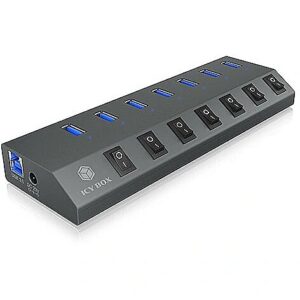 Raidsonic 7 Port Hub mit USB 3.0 Type-C und Type-A Anschluss und BC 1.2 unterstützung IB-HUB1701-C3 4250078171744